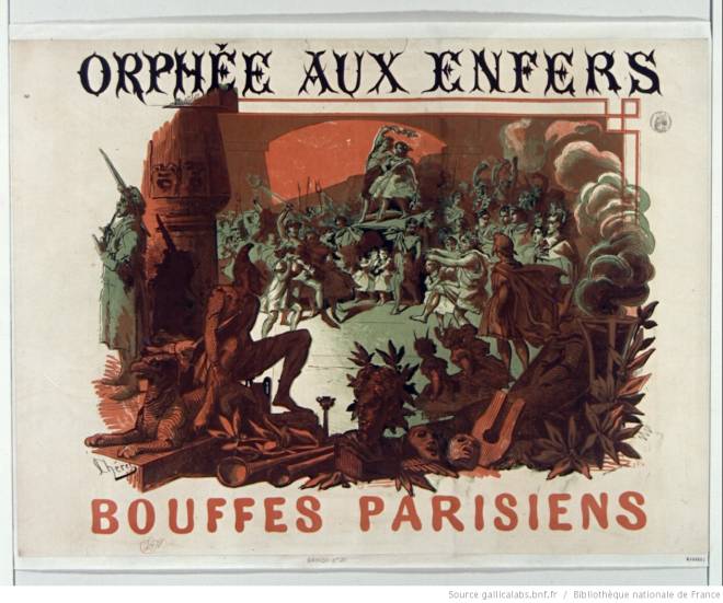 Affiche de Jules Chéret pour Orphée aux Enfers aux Bouffes parisiens 