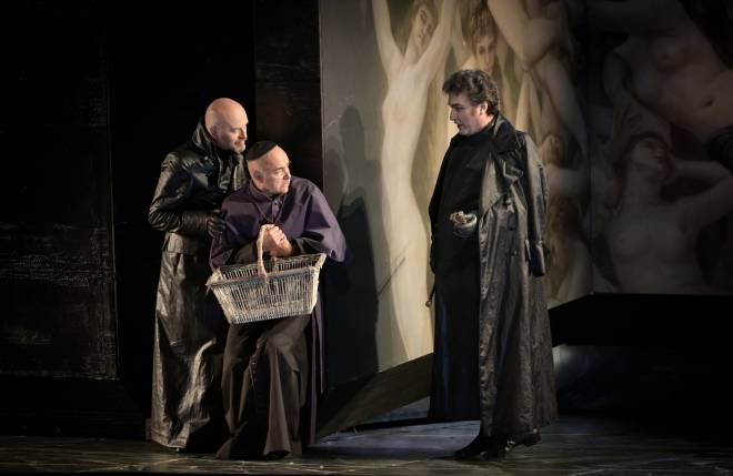 Ludovic Tézier, Carlo Bosi et Frédéric Caton dans Tosca