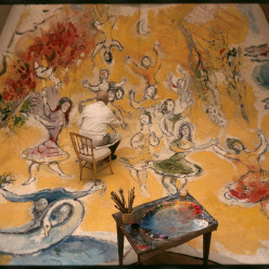 Marc Chagall travaillant pour le Plafond de l'Opéra de Paris